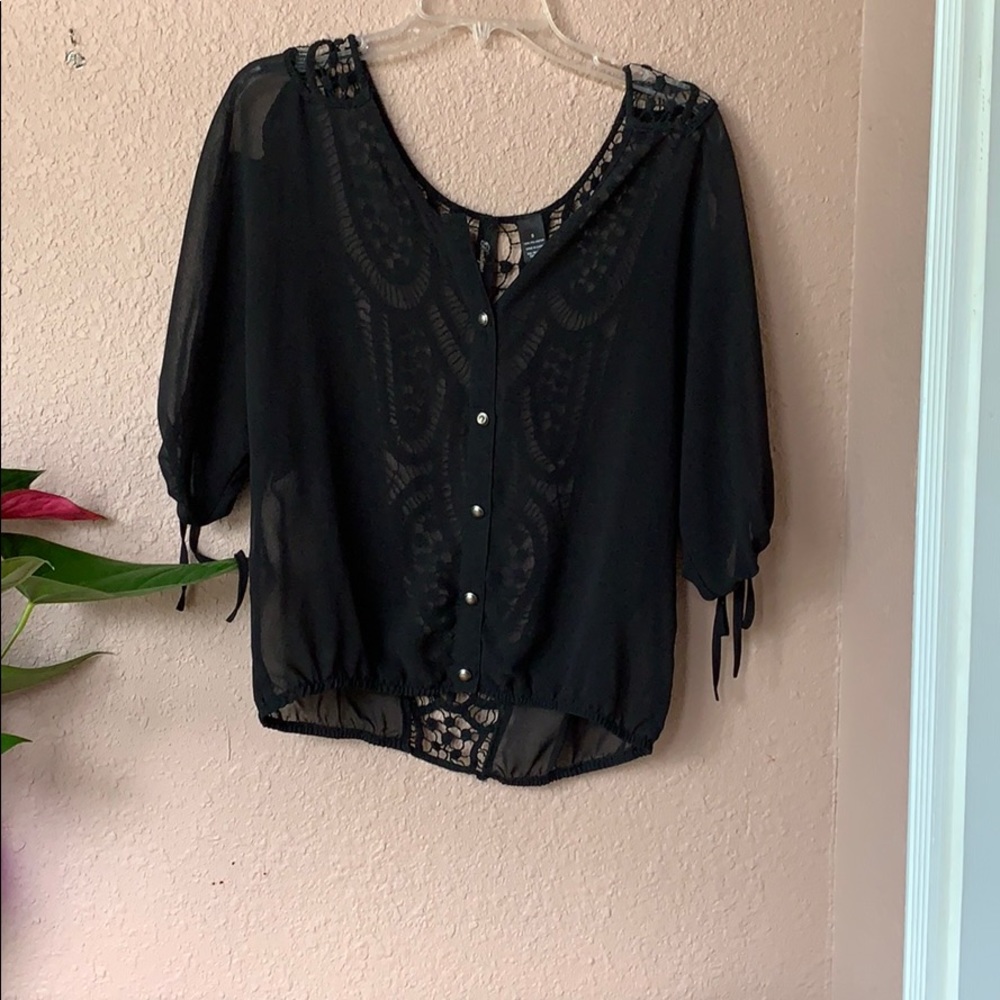 Black button up blouse